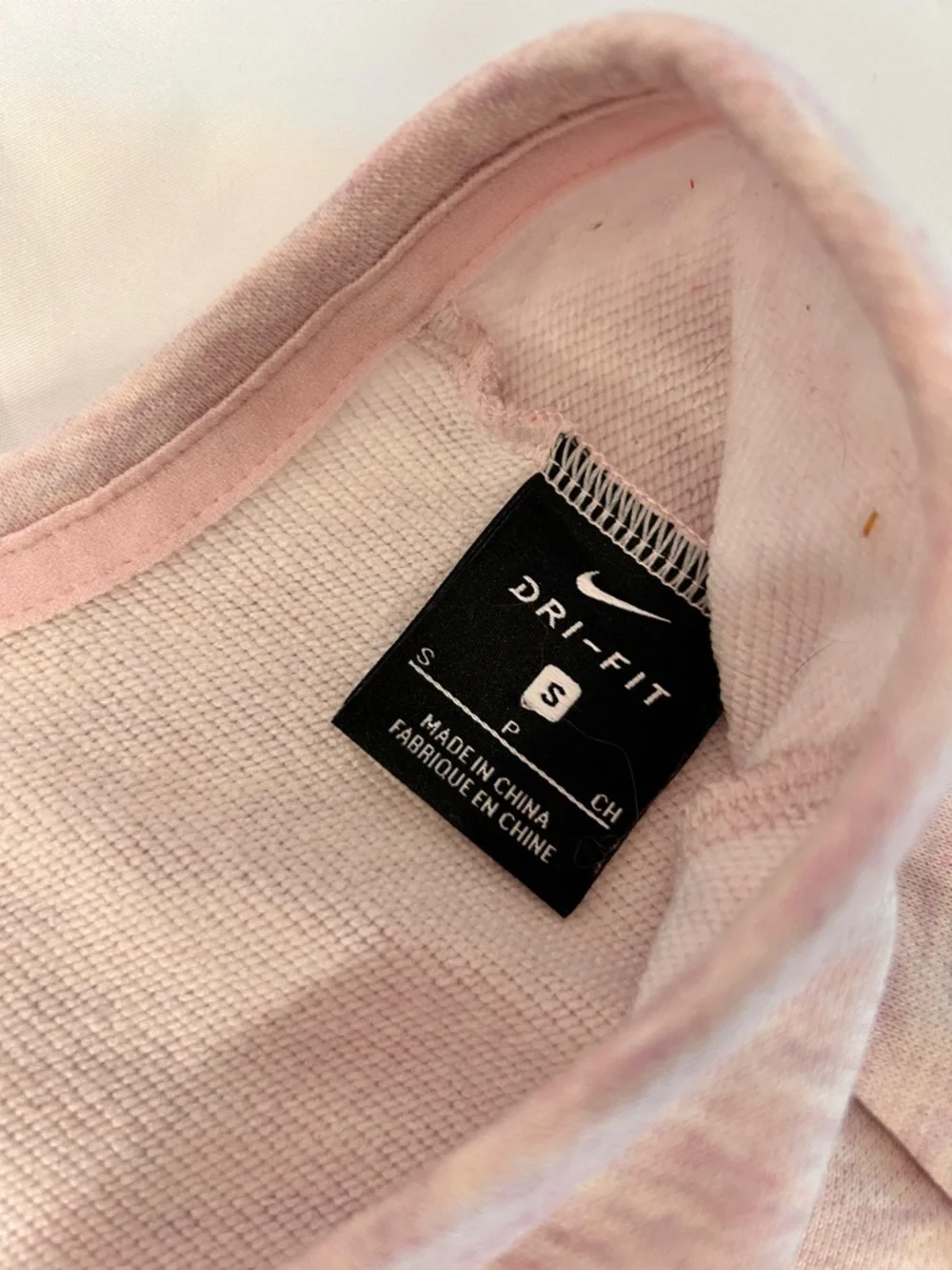 Nike Kid Studio Pink Heathered Crossover Cropped Sweatshirt Size Small